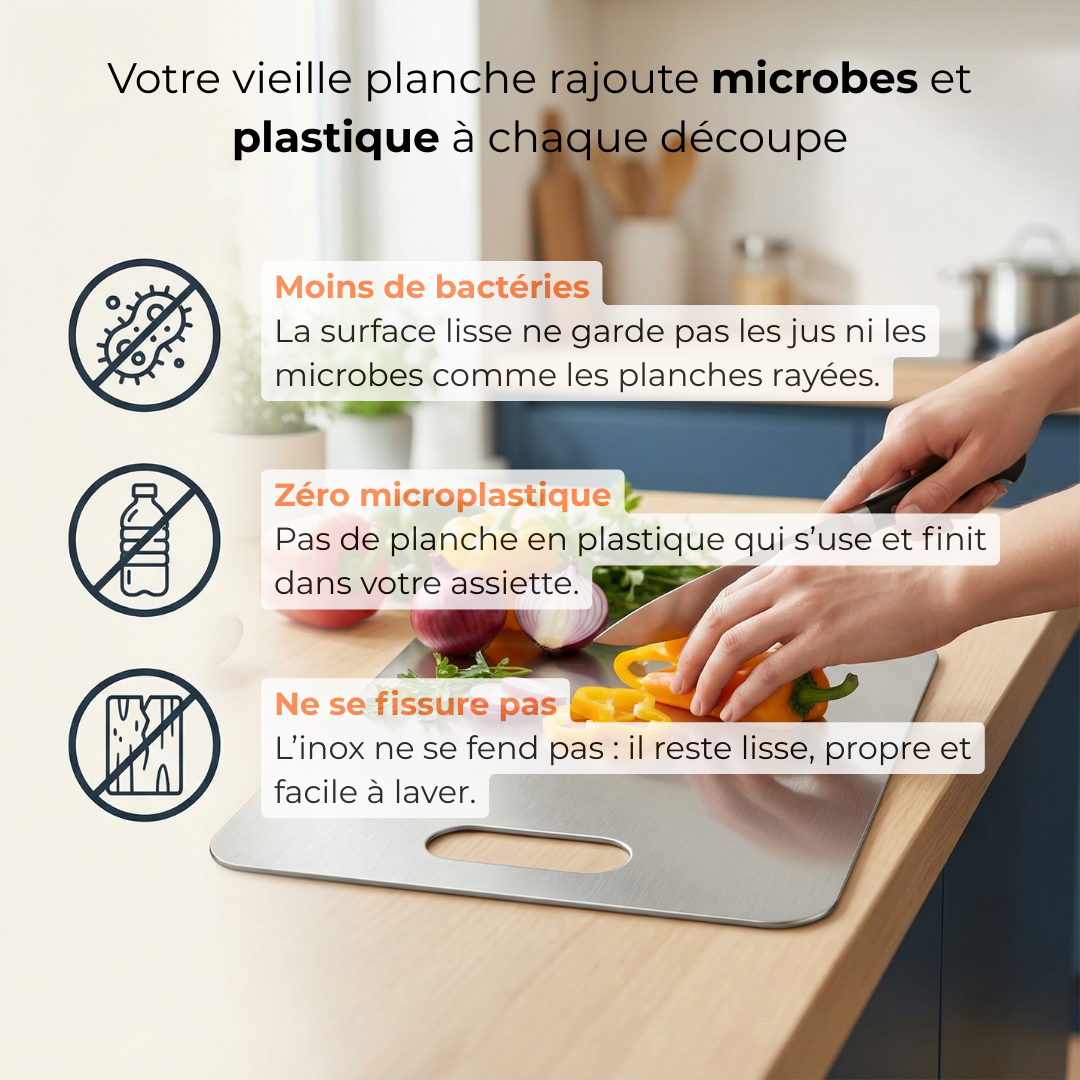 Pack Cuistelier - 3 planches à découper en inox