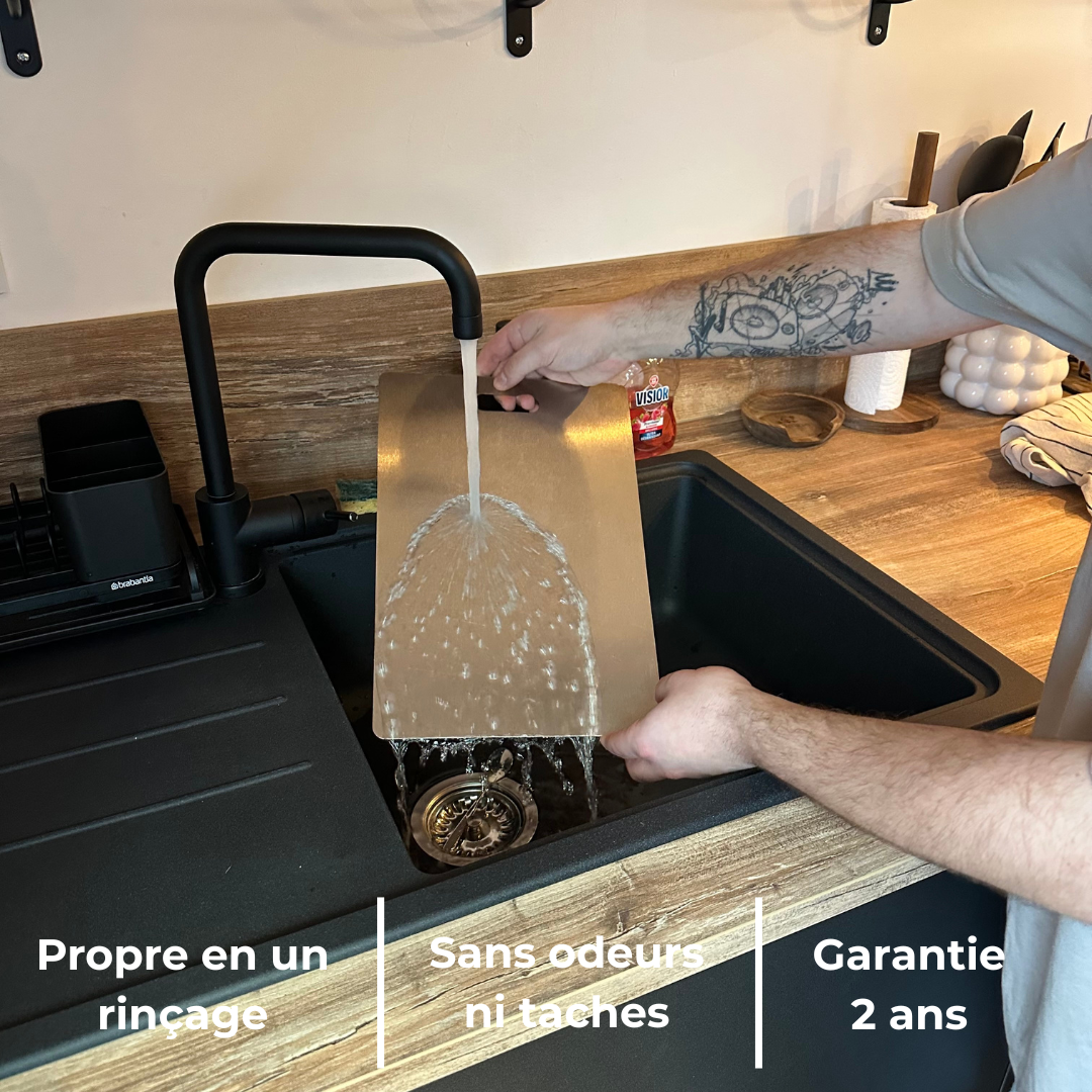 Pack Cuistelier - 3 planches à découper en inox