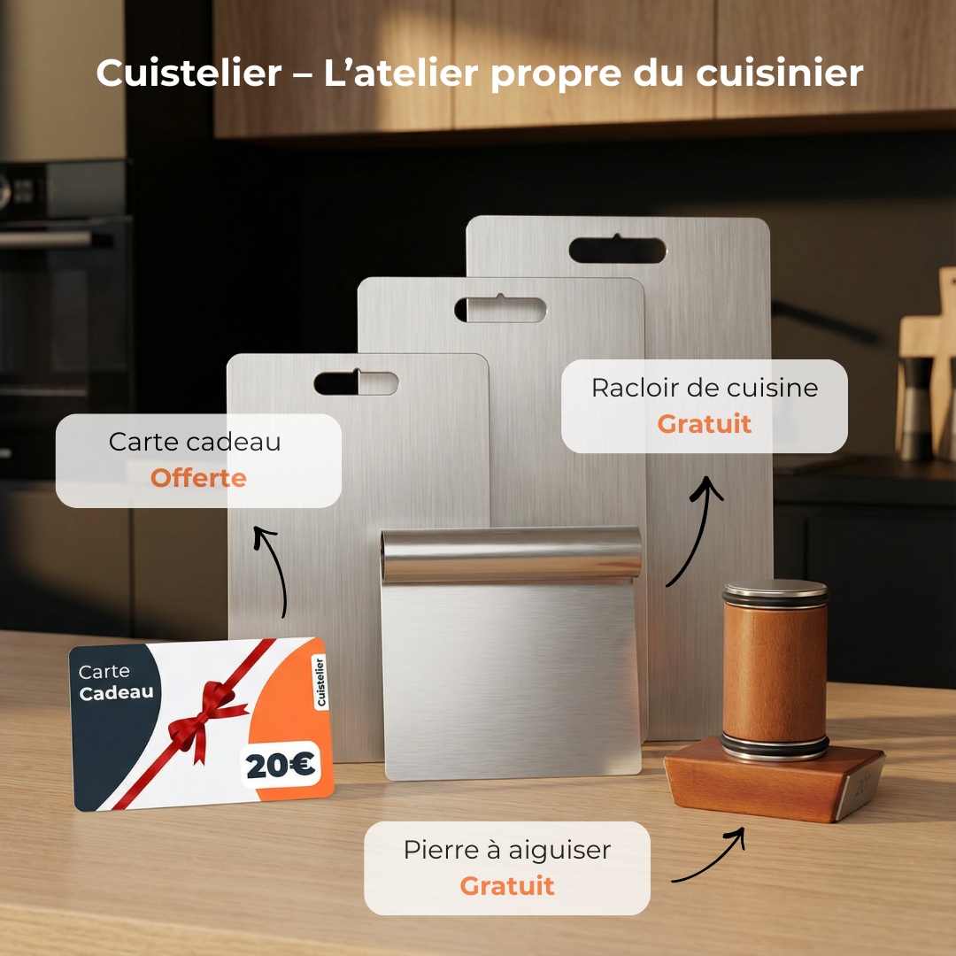 Pack Cuistelier - 3 planches à découper en inox
