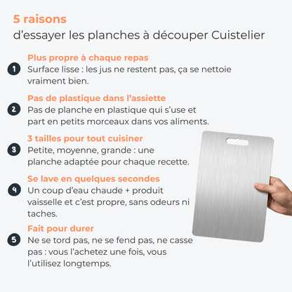 Pack Cuistelier - 3 planches à découper en inox