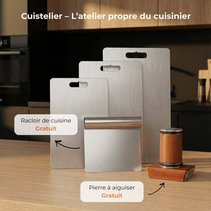 Pack Cuistelier - 3 planches à découper en inox
