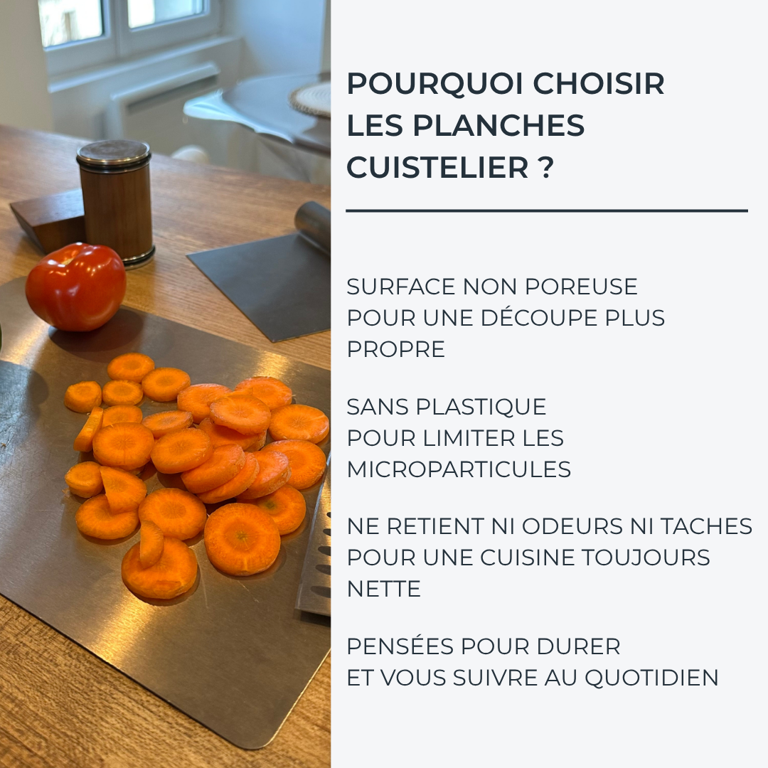 Planche à découper en inox Cuistelier